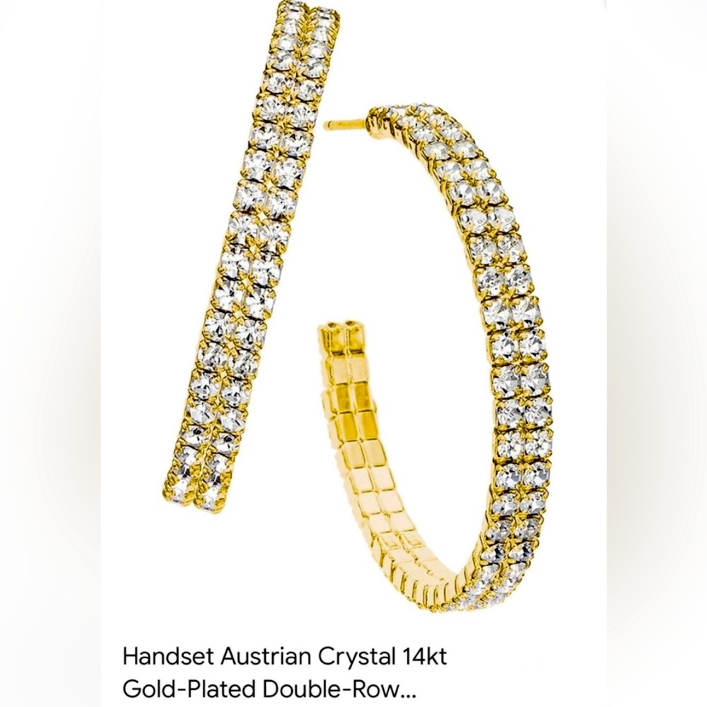 Australian crystal 14kt Gold Plated hoop earrings.💎💎🔸